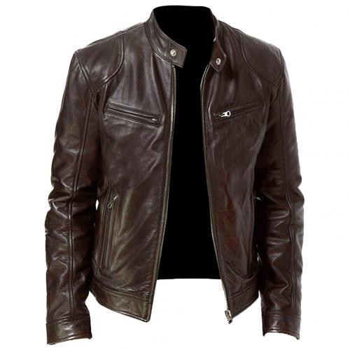 Men's Luxury Leather Motorcycle Biker Jacket