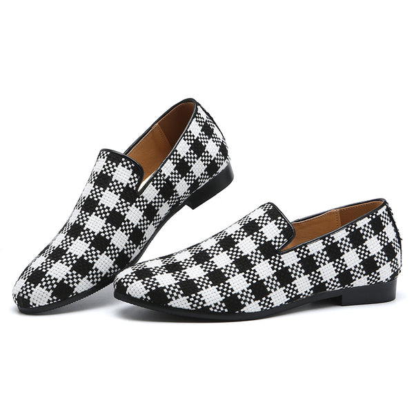 Men's Stylish Gingham Check Slip On Loafers