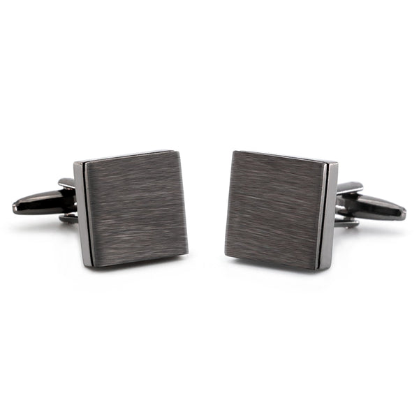 Elegant Brushed Square Tile Cuff Links for French Cuffed Shirt