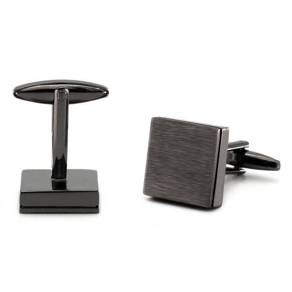 Elegant Brushed Square Tile Cuff Links for French Cuffed Shirt