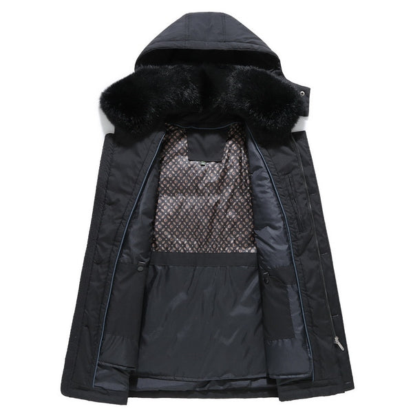 Men's Luxury Fur Collar Duck Down Winter Jacket