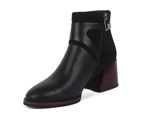 Women's Monk Strap Leather Ankle Boots