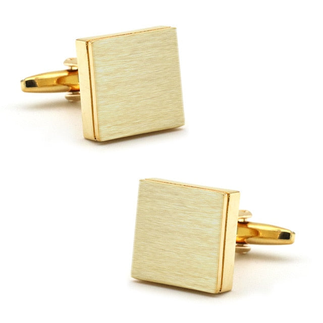 Elegant Brushed Square Tile Cuff Links for French Cuffed Shirt