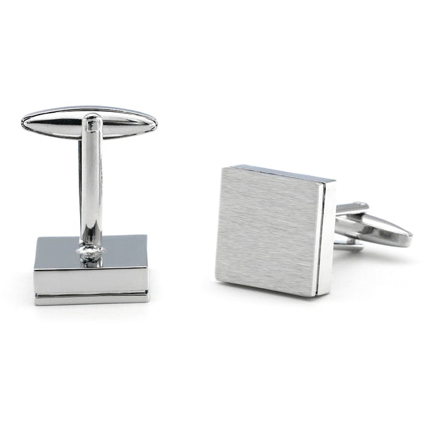 Elegant Brushed Square Tile Cuff Links for French Cuffed Shirt