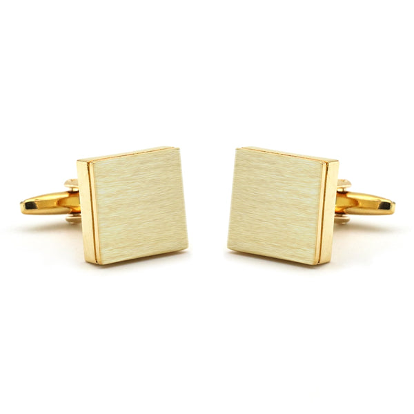 Elegant Brushed Square Tile Cuff Links for French Cuffed Shirt