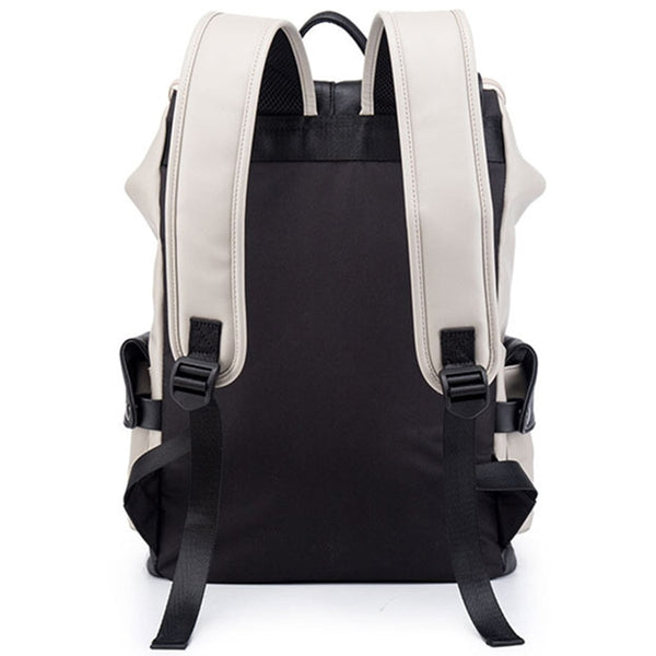 Men's Straw & Canvas Laptop Travel Bookbag