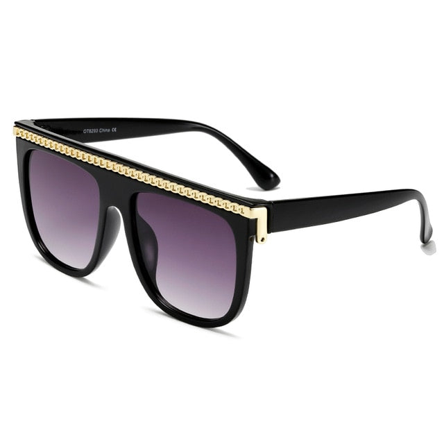 Retro Vintage Gold Brimmed Luxe Sunglasses