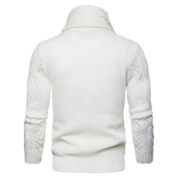 Men's Luxury Wide Lapel Wool Knit Cardigan Sweater Jacket