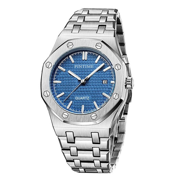 Men's Octagonal Icon Textured Face Date Watch