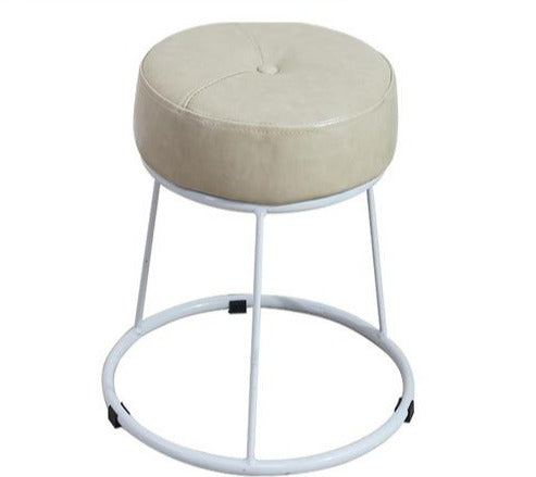 Rustic Industrial Genuine Leather Handmade Living Round Stools