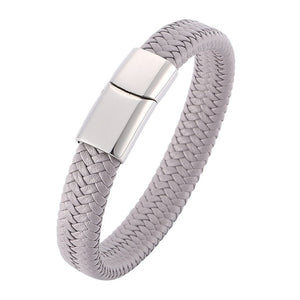 Minimalist Magnetic Clasp Men's Leather Bracelet