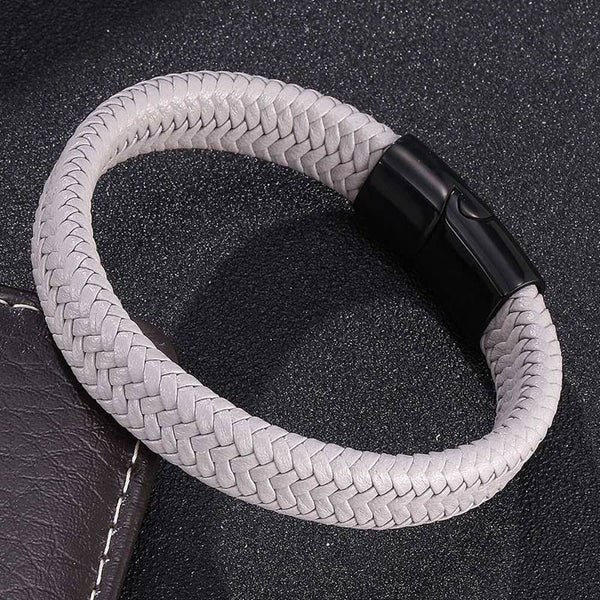 Minimalist Magnetic Clasp Men's Leather Bracelet