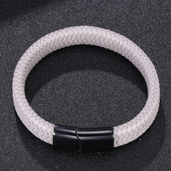 Minimalist Magnetic Clasp Men's Leather Bracelet