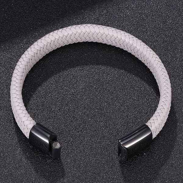 Minimalist Magnetic Clasp Men's Leather Bracelet