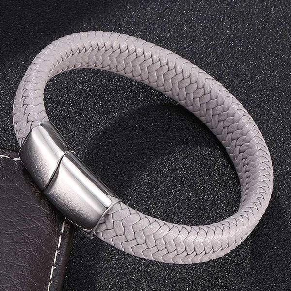 Minimalist Magnetic Clasp Men's Leather Bracelet