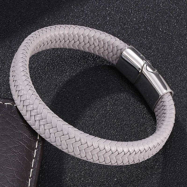 Minimalist Magnetic Clasp Men's Leather Bracelet