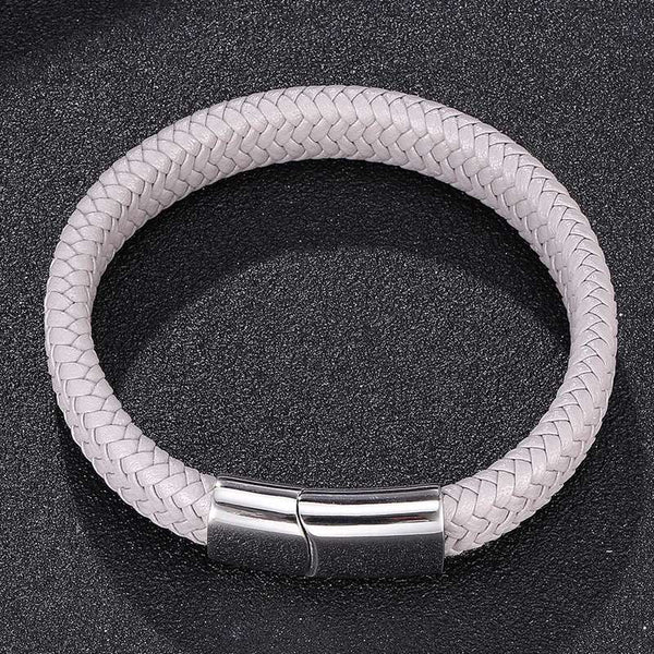 Minimalist Magnetic Clasp Men's Leather Bracelet