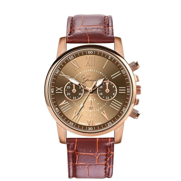 Women's Leather Band Chronograph Luxury Watch