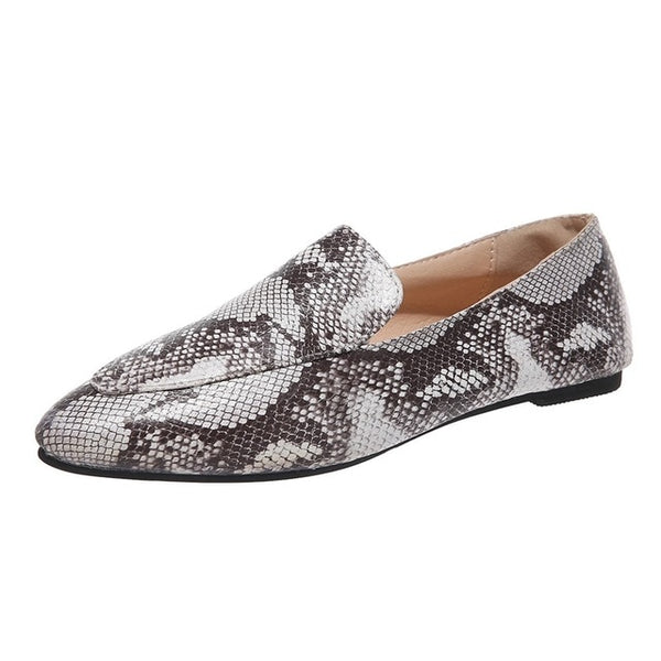 Women's Cheetah Zebra Python Leather Loafers