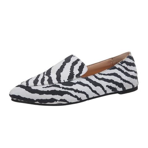 Women's Cheetah Zebra Python Leather Loafers