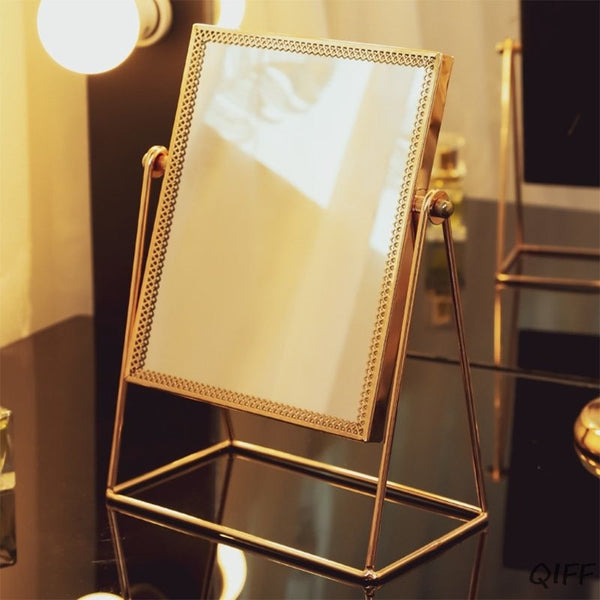 Golden Royal Chic Rotating Makeup Counter Mirror