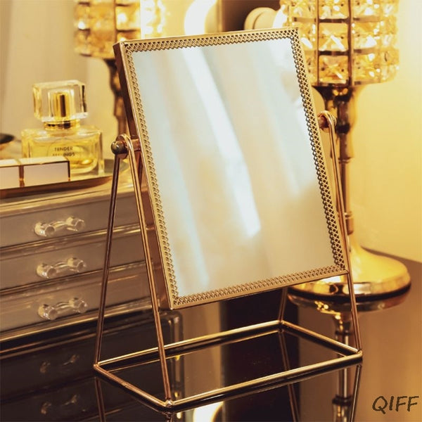 Golden Royal Chic Rotating Makeup Counter Mirror