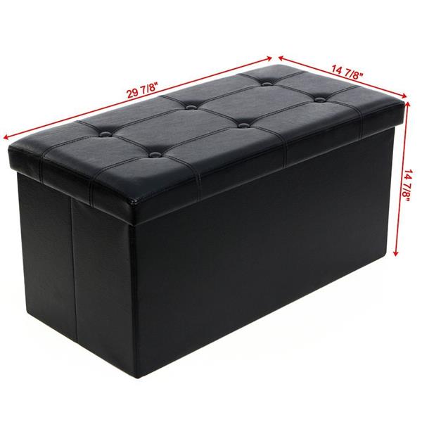 Luxurious Tufted Leather Storage Ottoman Footstool