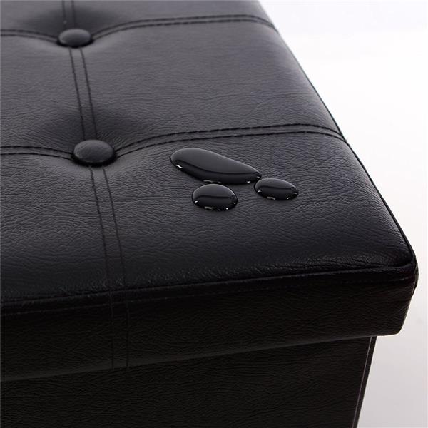 Luxurious Tufted Leather Storage Ottoman Footstool