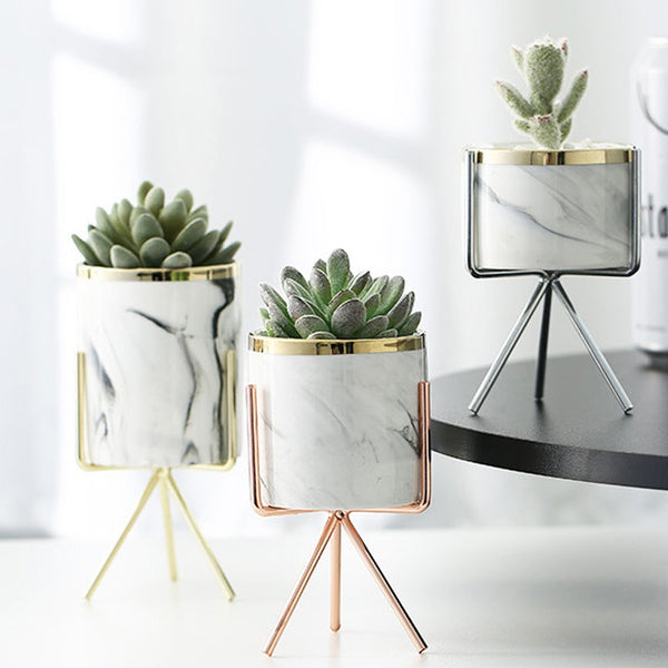 Luxurious European Italian Marble Ceramic Planter Pots