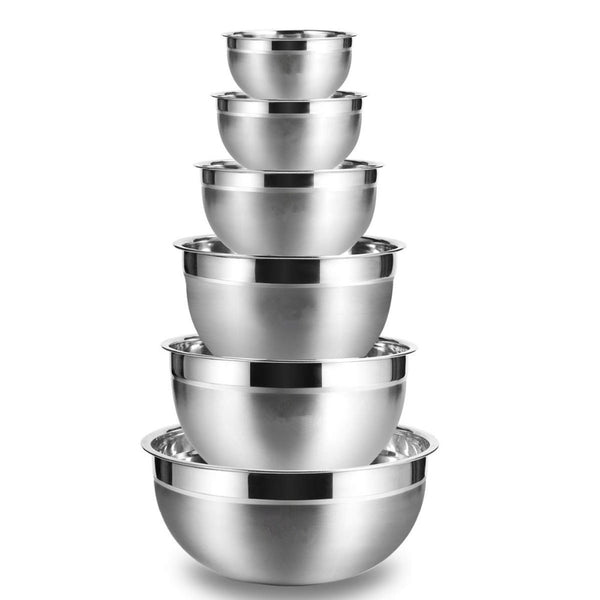 6 Pcs Set of Stainless Steel Luxury Mixing Kitchen Bowls