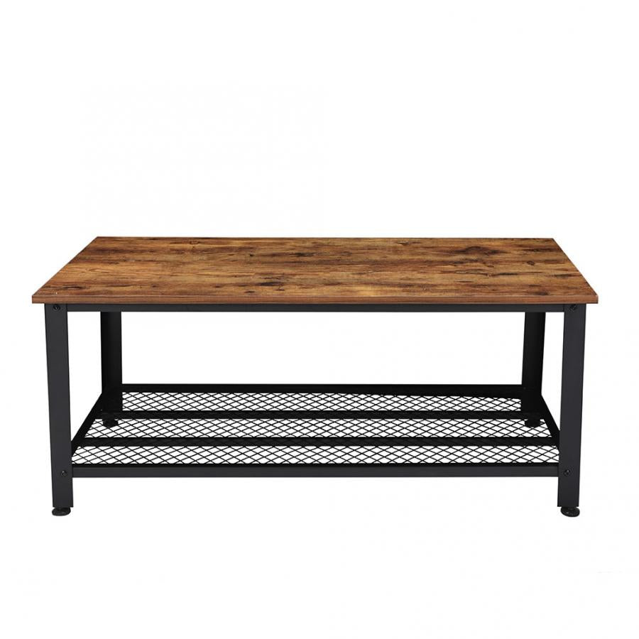 Industrial Vintage Wood Iron Rectangle Coffee Table