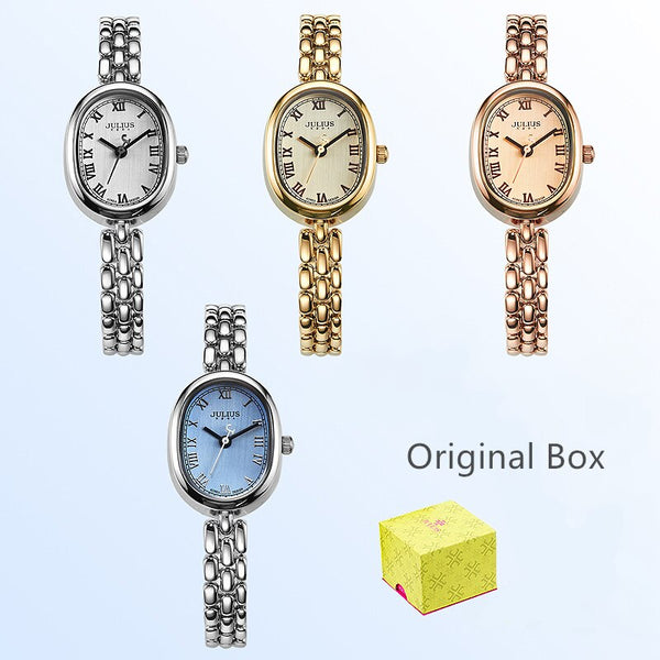 Women's Water Resistant Elegant Oval Faced Watch w Roman Numerals