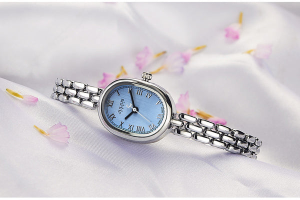 Women's Water Resistant Elegant Oval Faced Watch w Roman Numerals