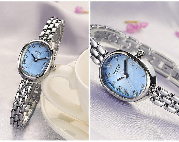 Women's Water Resistant Elegant Oval Faced Watch w Roman Numerals