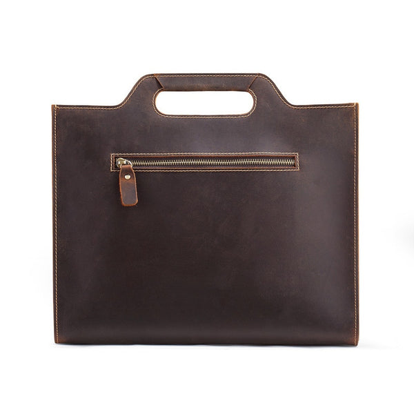 Men's Luxury Genuine Leather Retro Laptop Tote Briefcase