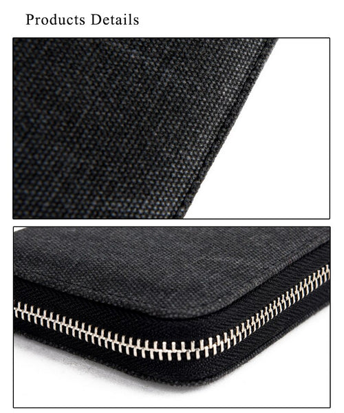 Men's Canvas Long Clutch Zipper Wallet