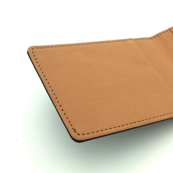 Men's Leather Folding Money Clip BiFold Wallet