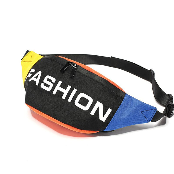 Men's Fashion Statement Contrast Color Chest Bag Fanny Pack