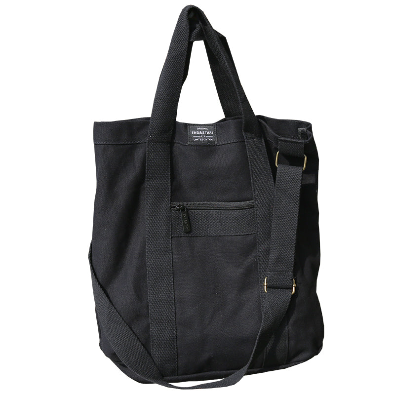 Men's Durable Canvas Vertical Shoulder Tote Bag