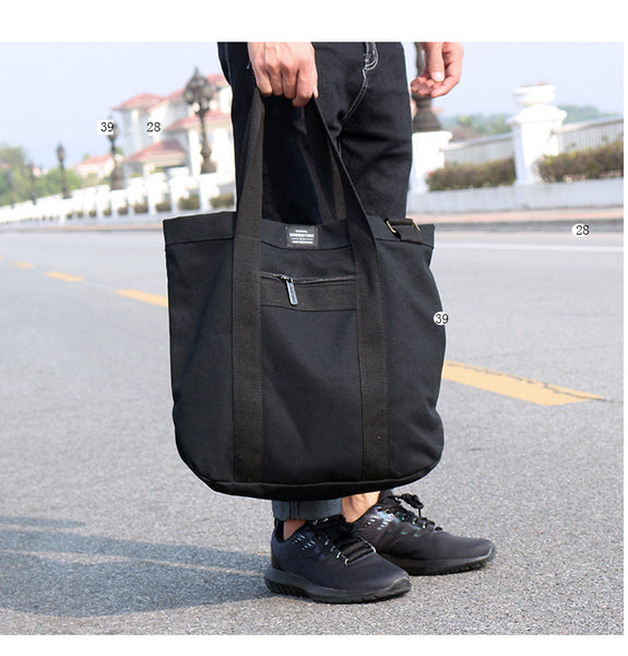 Men's Durable Canvas Vertical Shoulder Tote Bag