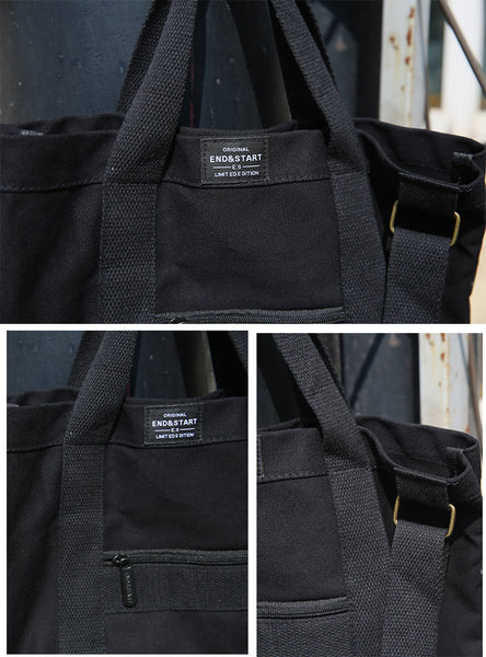 Men's Durable Canvas Vertical Shoulder Tote Bag