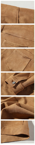 Men's Boho Chic Western Rustic Suede Button Up Jacket