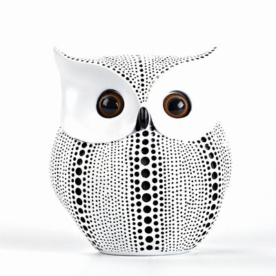 Modern Abstract Owl Resin Sculpture Statues