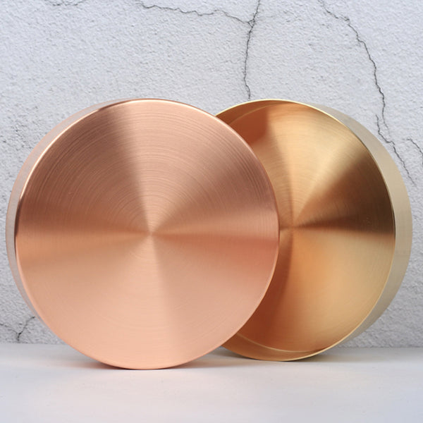 Luxurious Round Golden Copper Storage Dishes