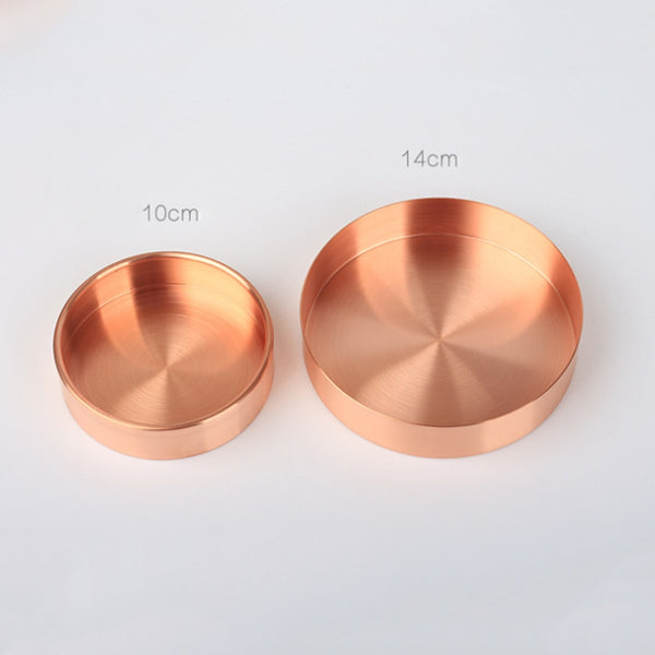 Luxurious Round Golden Copper Storage Dishes