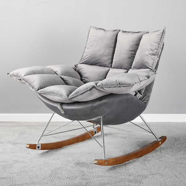 Handmade Modern Luxury Plush Nordic Rocking Accent Chair