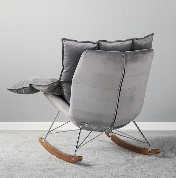 Handmade Modern Luxury Plush Nordic Rocking Accent Chair