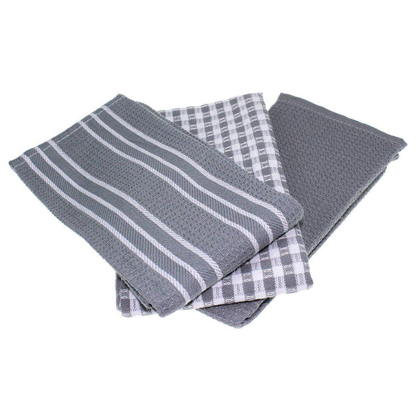 3-Piece Set of Aesthetic Grey Pattern Kitchen Cloths