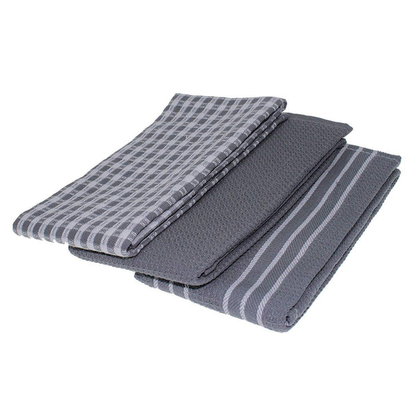 3-Piece Set of Aesthetic Grey Pattern Kitchen Cloths