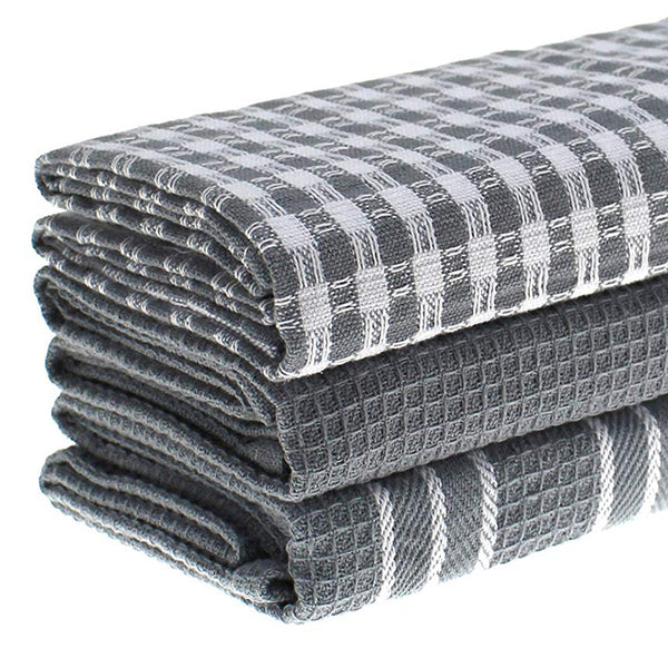 3-Piece Set of Aesthetic Grey Pattern Kitchen Cloths